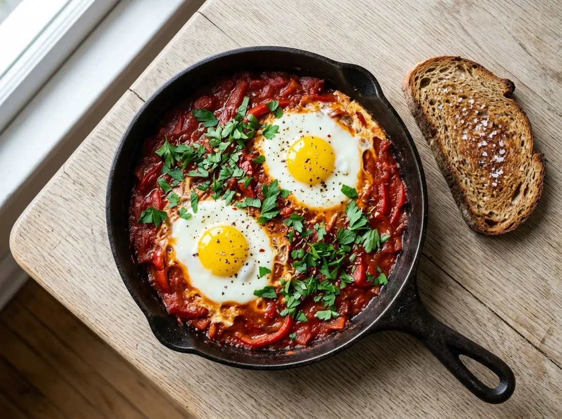Shakshuka fit (huevos en salsa de tomate)